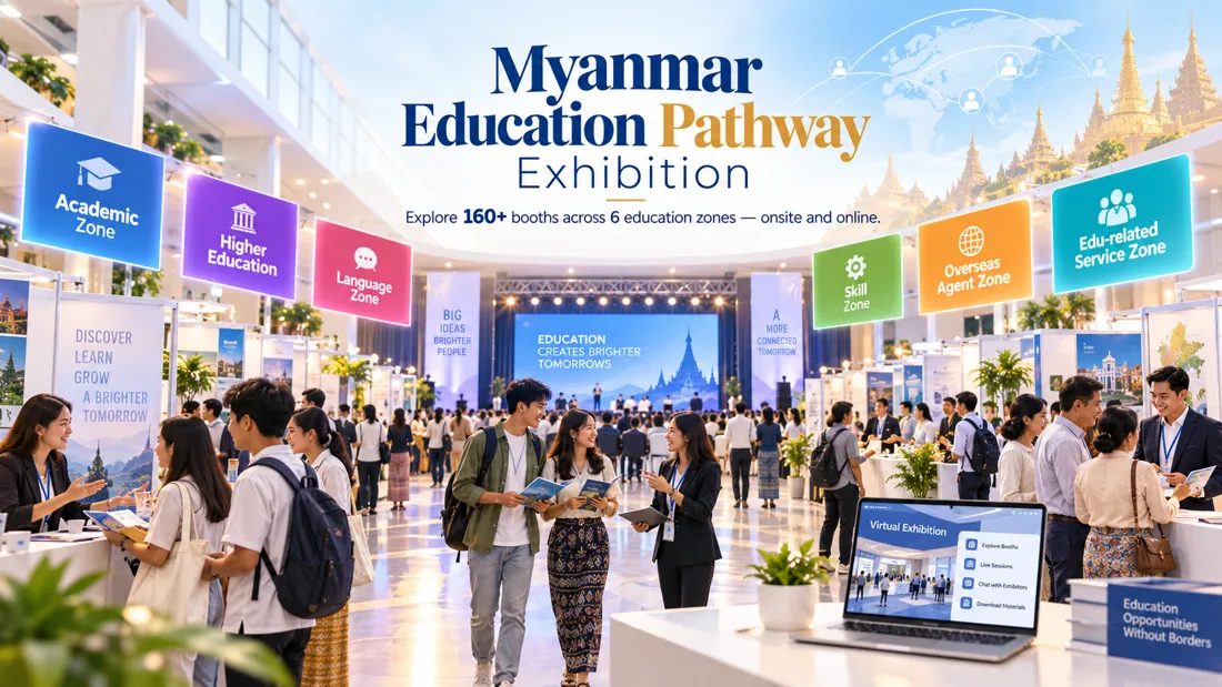 Concept illustration of the Pyinyar Lam Sone exhibition hall and education booths